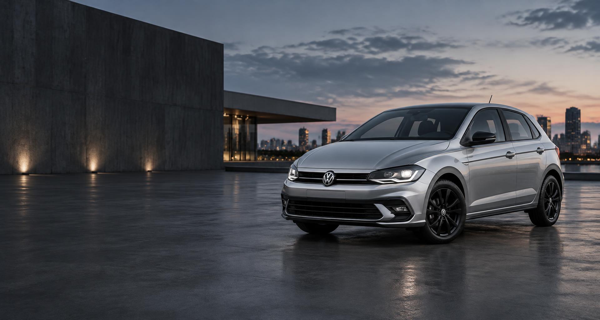 Volkswagen Polo prata, parte do universo MQB da Reidopolo